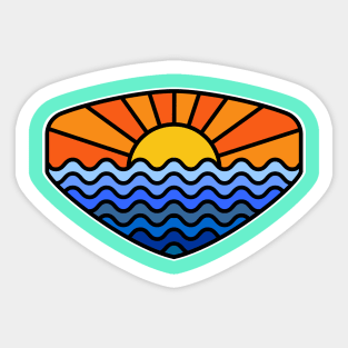 Sunset + Ocean Waves Sticker